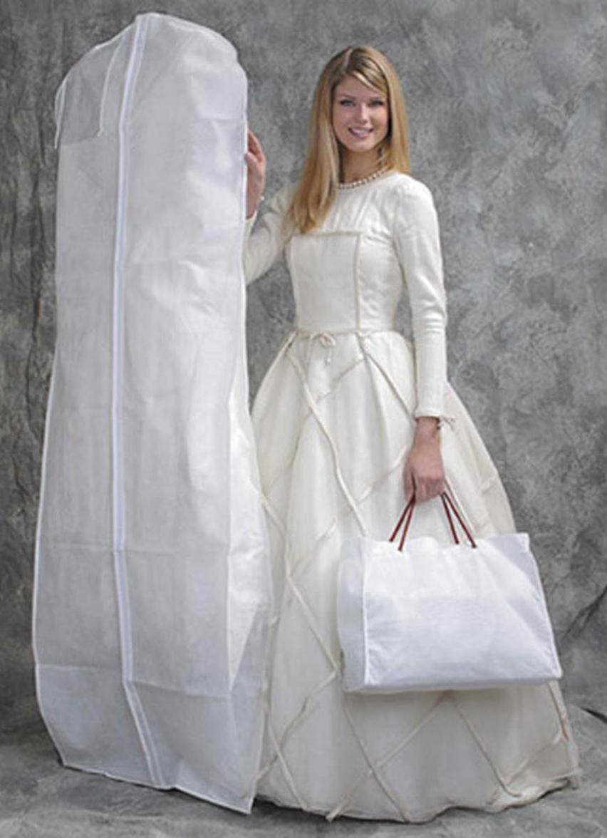 Wedding Gown Bag
 High Quality White Breathable Garment Bag Wedding Dress