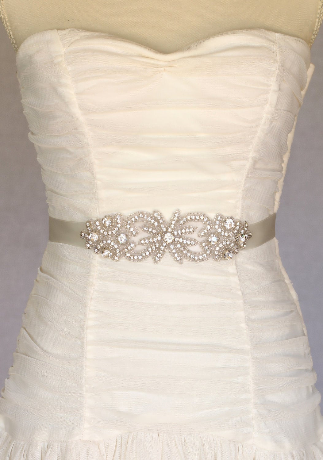 Wedding Gown Sashes
 Bella bridal sash bridal belt wedding dress by AmieNoelDesigns