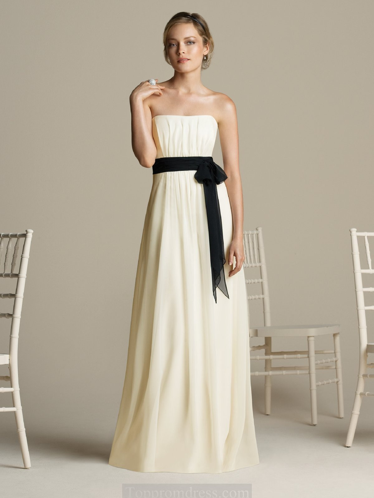 Wedding Gown Sashes
 Lace Wedding Dress With Black Sash