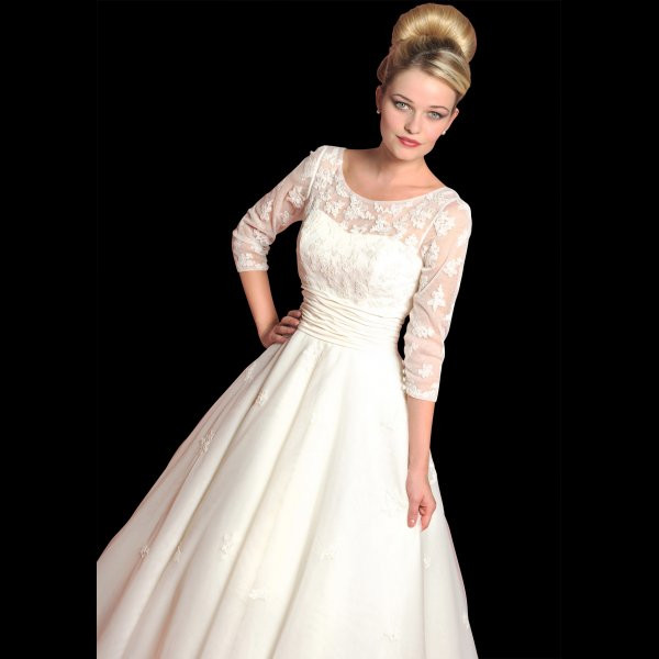 Wedding Gowns For Older Brides With Sleeves
 Dahlia Vintage Style Wedding Dress with Sleeves by Loulou