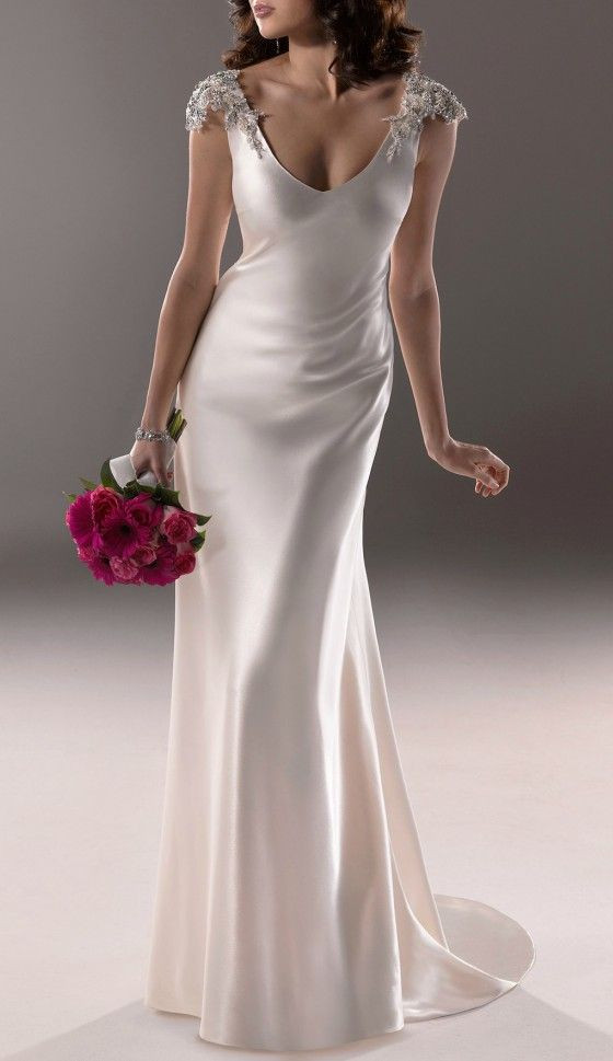 Wedding Gowns For Older Brides With Sleeves
 Elegant V neck Beading Sleeves Wedding Dress for Older
