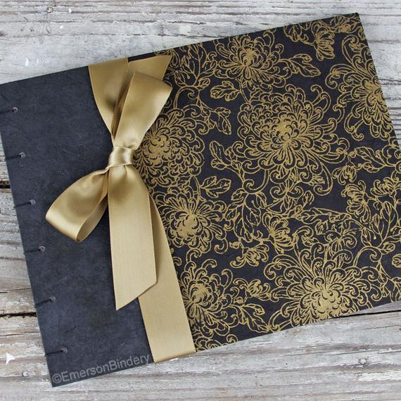 Wedding Guest Book Black
 Items similar to Wedding Guest Book Black and Gold