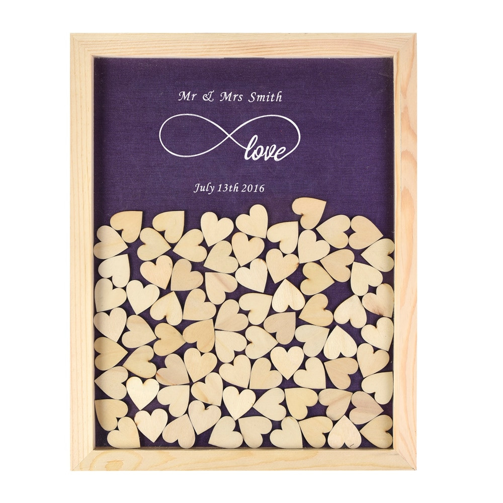 Wedding Guest Book Frame
 Personalized Multi Colors Rustic Drop Top Wooden Wedding