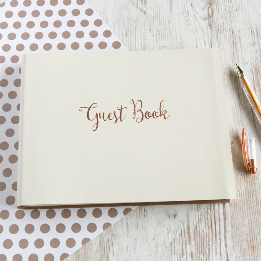 Wedding Guest Book Kl
 personalised rose gold wedding guest book by begolden