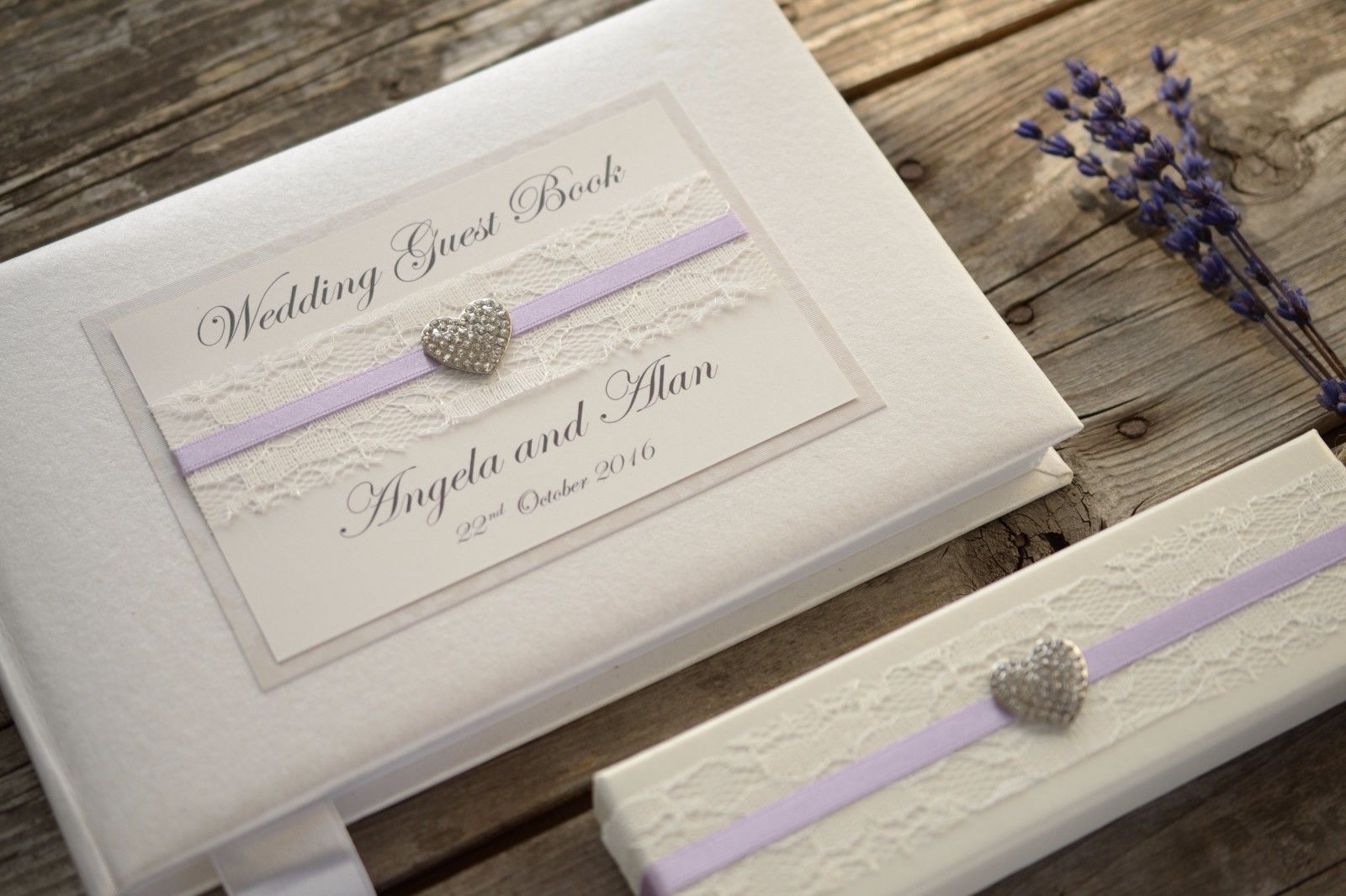 Wedding Guest Book Kl
 Personalised Wedding Guest Book and Pen Set – Lace and