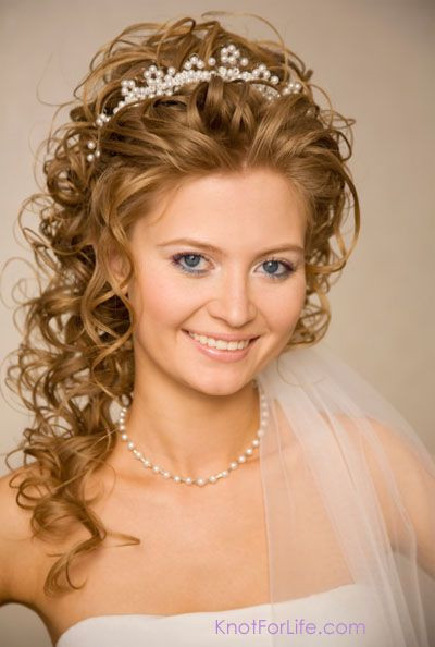 Wedding Hairstyles For Curly Hair With Veil
 Pin on rainbow wedding
