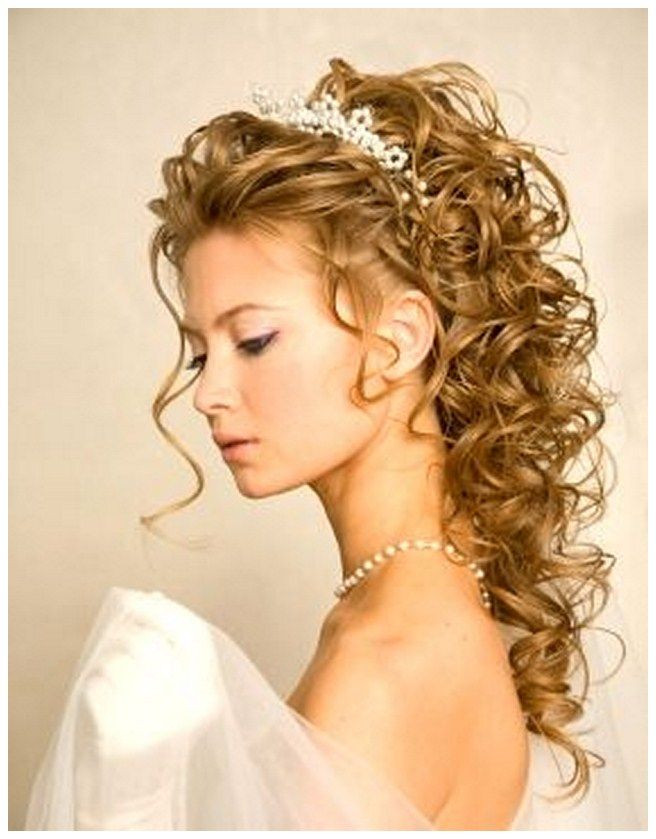 Wedding Hairstyles For Curly Hair With Veil
 wedding hairstyles for long curly hair with veil