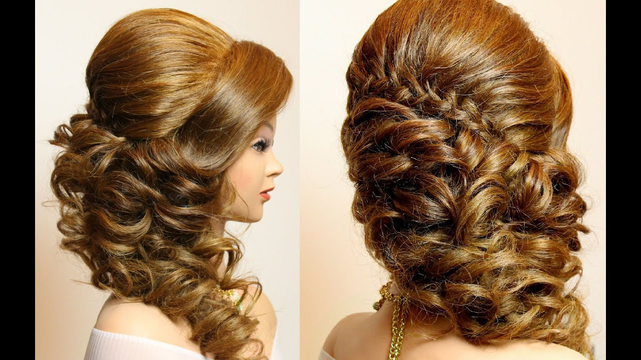 Wedding Hairstyles Tutorial
 Bridal hairstyle with braid and curls Hair tutorial
