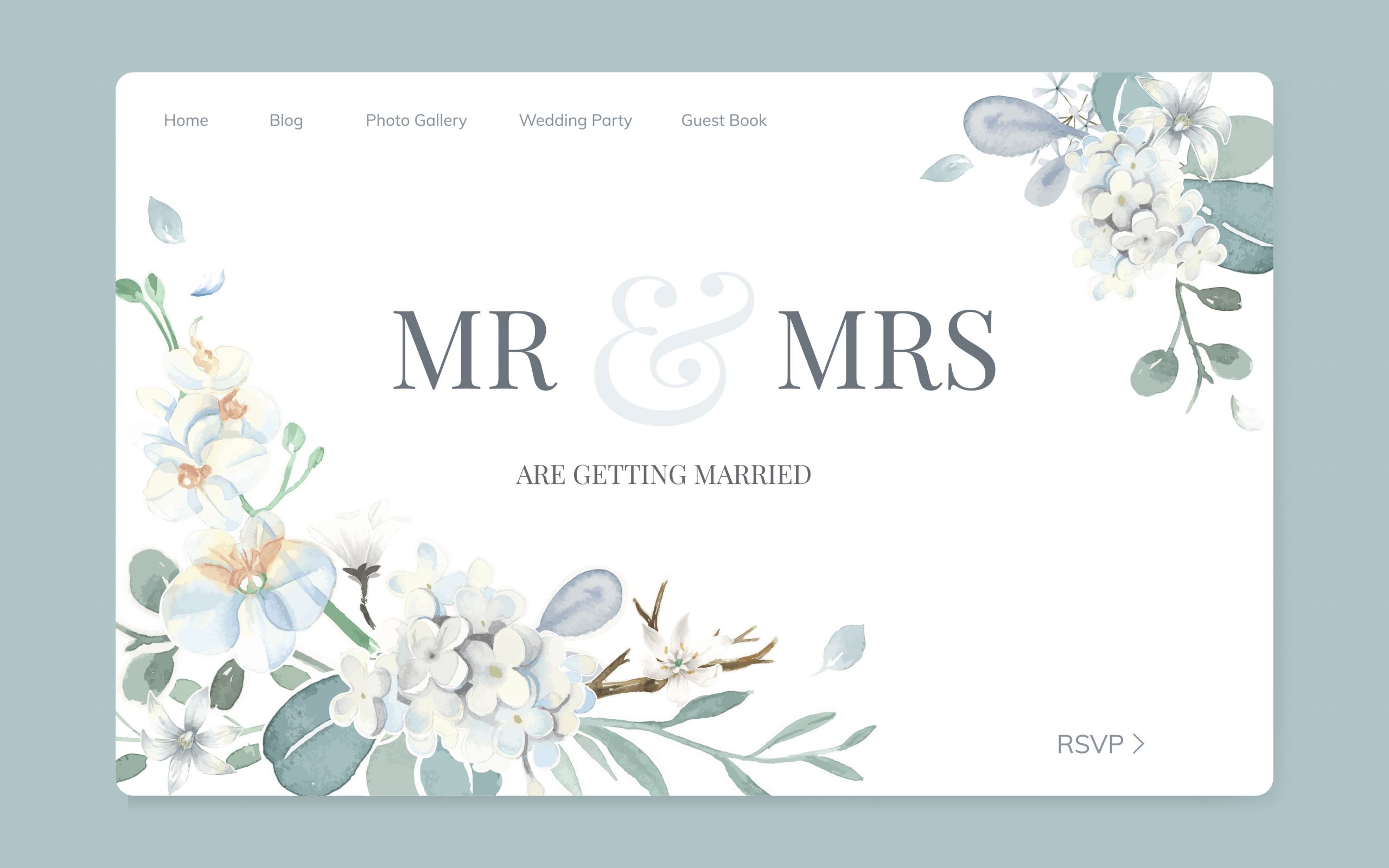 Wedding Invitation Websites
 Floral wedding invitation website design Download Free