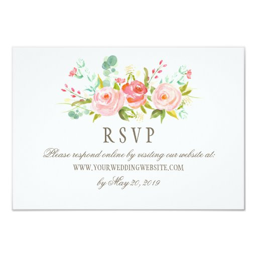 Wedding Invitation Websites
 Classic Rose Garden Wedding RSVP line Website Card