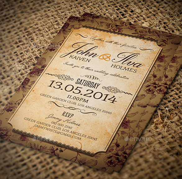 Wedding Invitations Vintage
 23 Vintage Wedding Invitation Free PSD Format Download