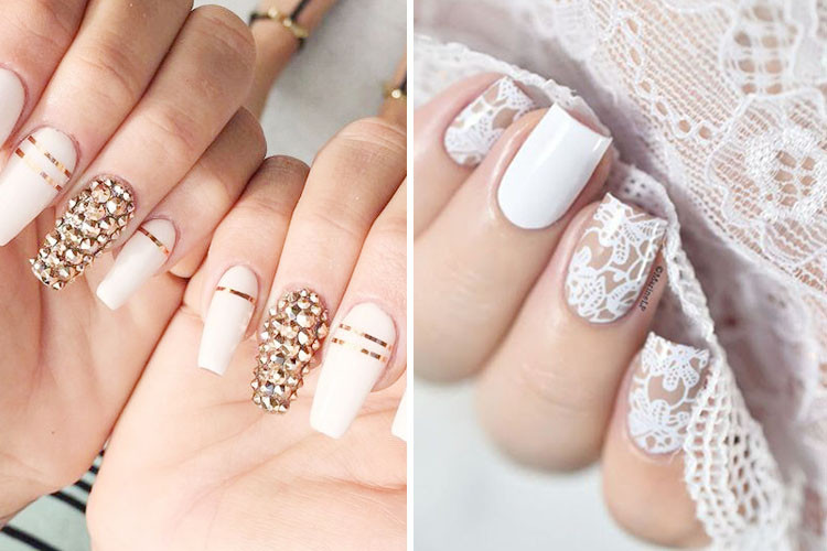 Wedding Nails For Bride
 Crystals To Pearly Sheen 10 Glam White Wedding Nails We