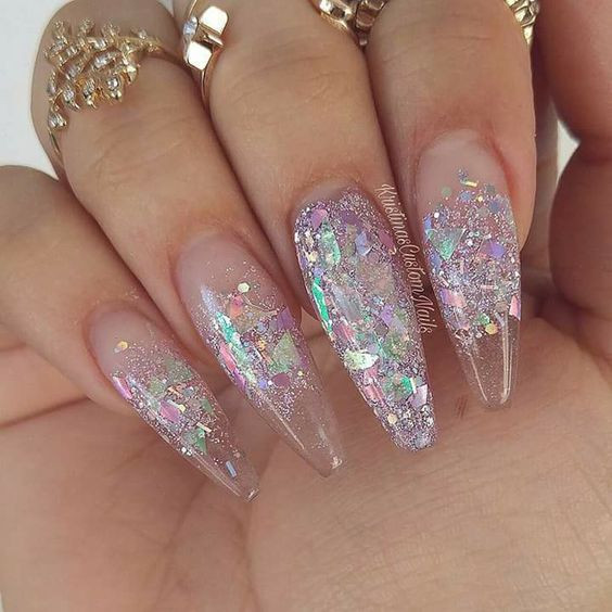 Wedding Nails With Glitter
 75 Gold Silver White Bling Glitter Wedding Nails