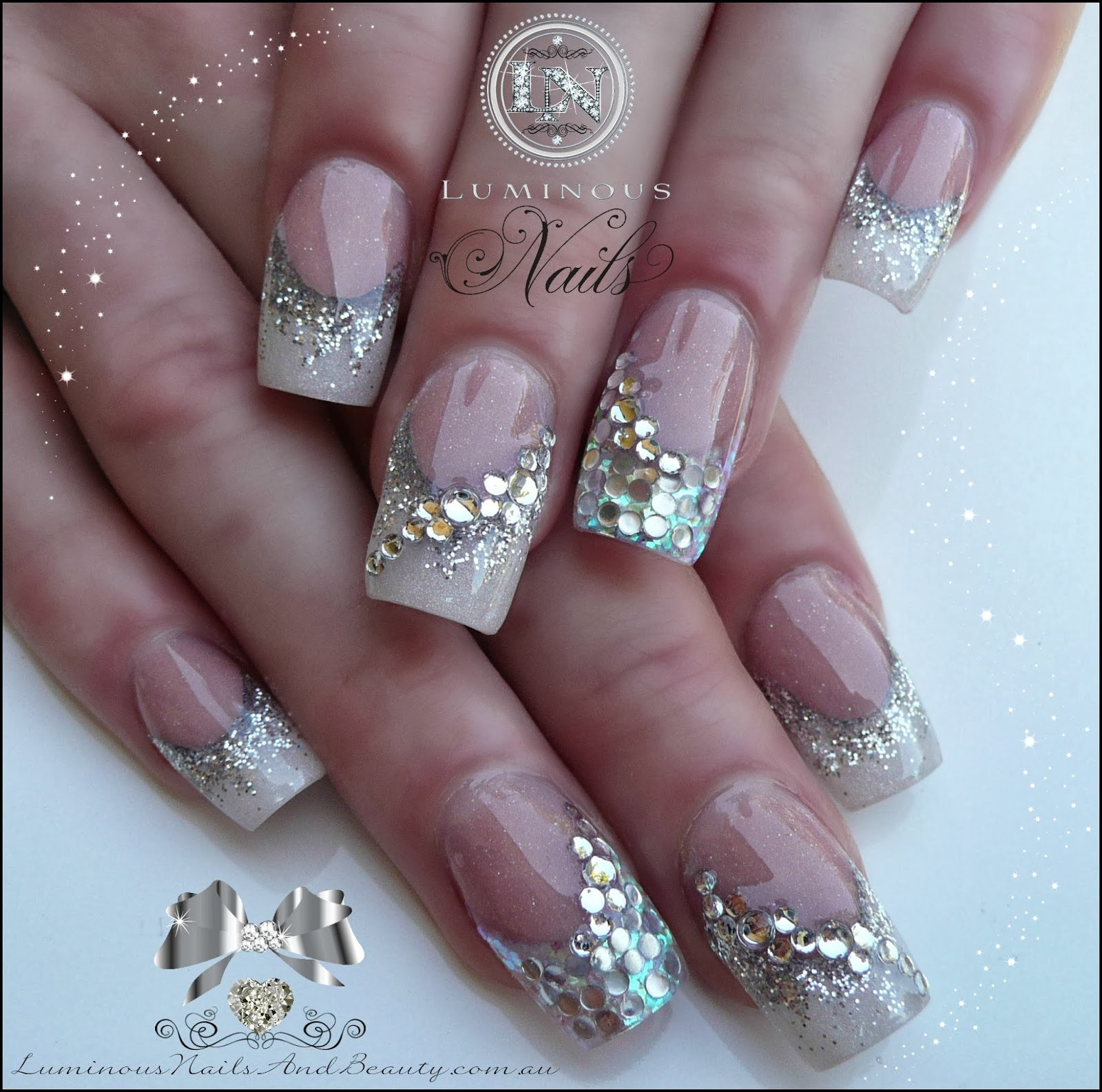 Wedding Nails With Glitter
 Luminous Nails November 2013