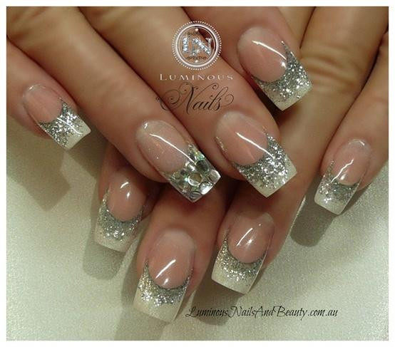 Wedding Nails With Glitter
 Gorgeous Wedding Bridal Nail Art Design With Silver