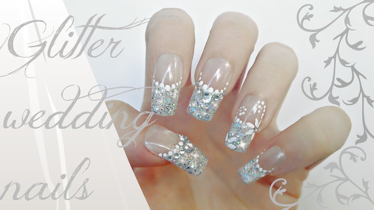 Wedding Nails With Glitter
 Glitter Wedding Nails Tutorial