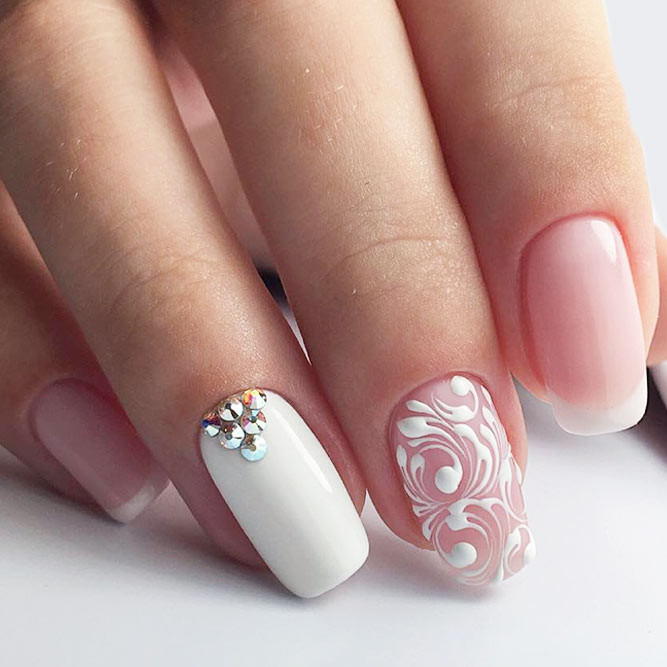 Wedding Nails With Rhinestones
 Lovely Wedding Nails to Try This Season