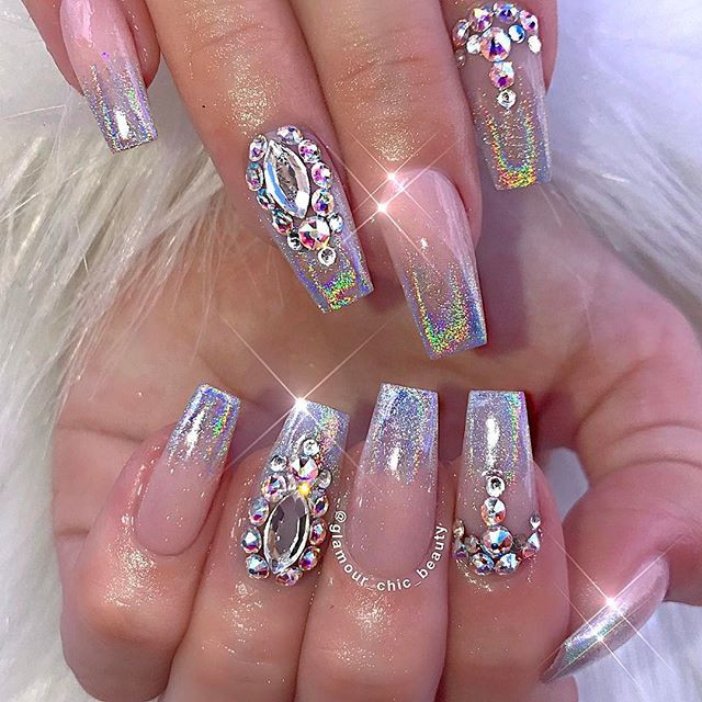 Wedding Nails With Rhinestones
 Pinterst Blessed187 Nails
