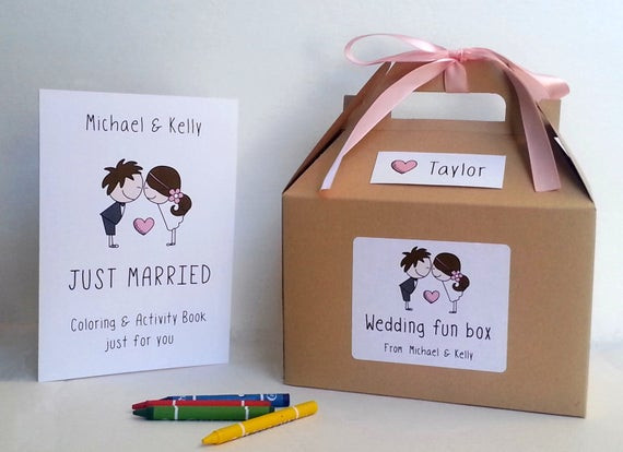 Wedding Party Favors For Kids
 Wedding coloring book and box kids wedding favor box kids
