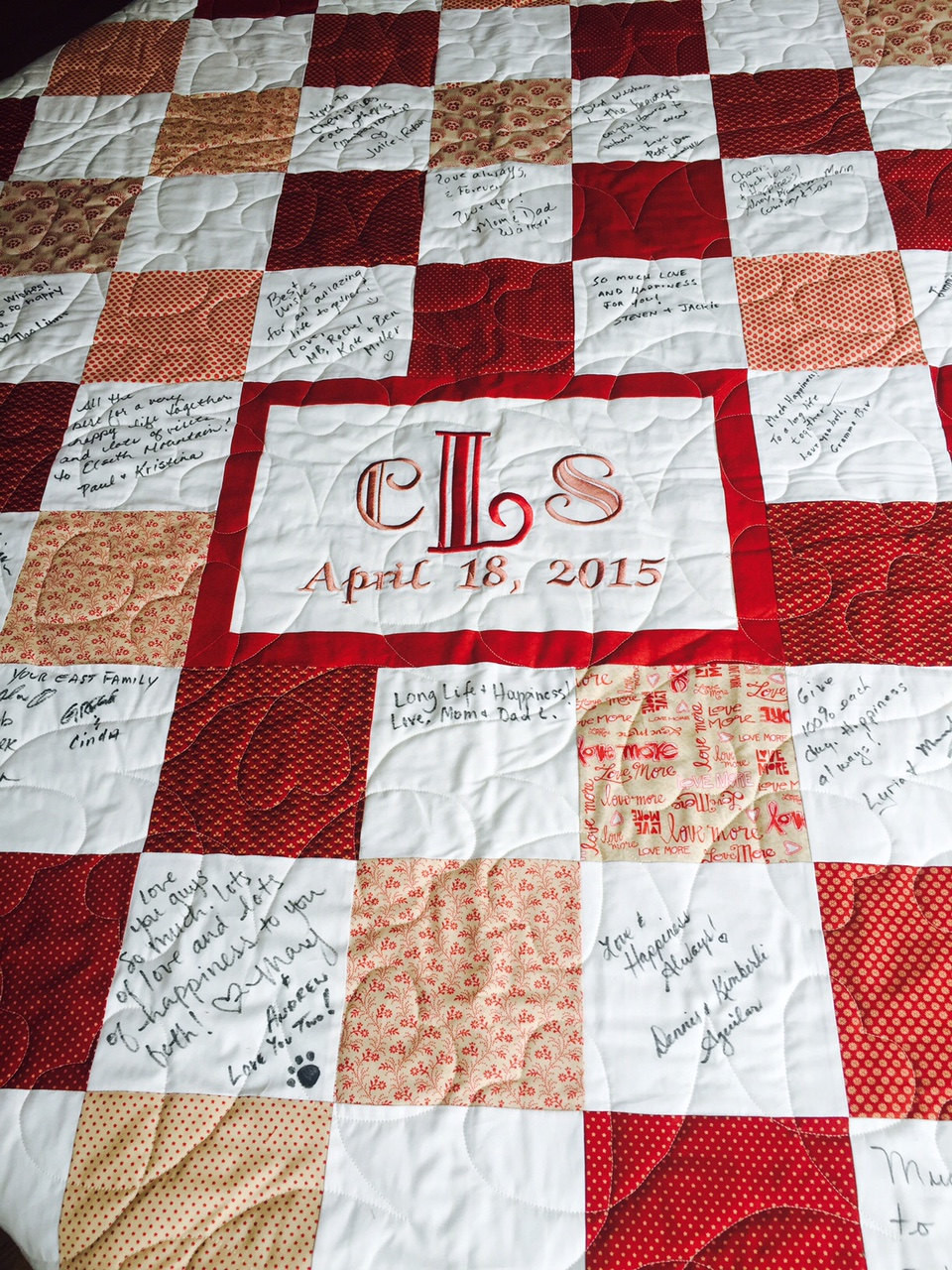 Wedding Quilt Guest Book
 Custom Made Wedding Guest Book Quilt for your guests to sign