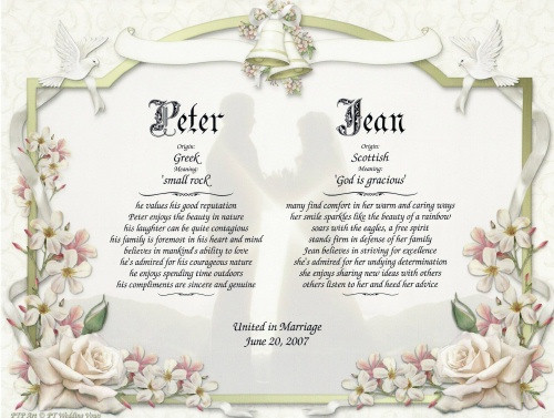 Wedding Renewal Vows Examples
 Special Weddings Party Traditional Wedding Vows