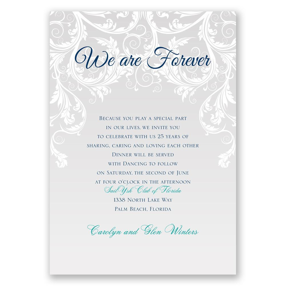 Wedding Renewal Vows Examples
 We Are Forever Vow Renewal Invitation