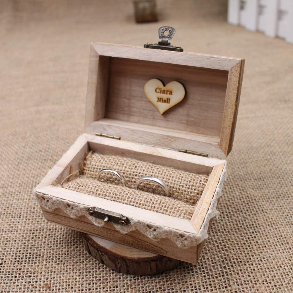 Wedding Ring Boxes
 Rustic Wedding Ring Box Holder Custom Ring Box