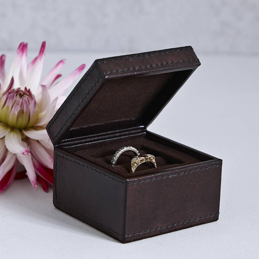 Wedding Ring Boxes
 personalised leather ring box by life of riley