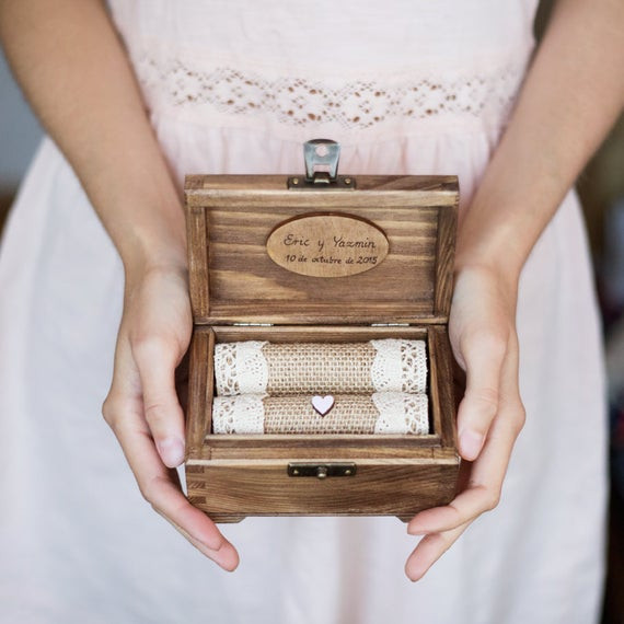Wedding Ring Boxes
 Personalized wedding ring box Wooden ring by collectivemade