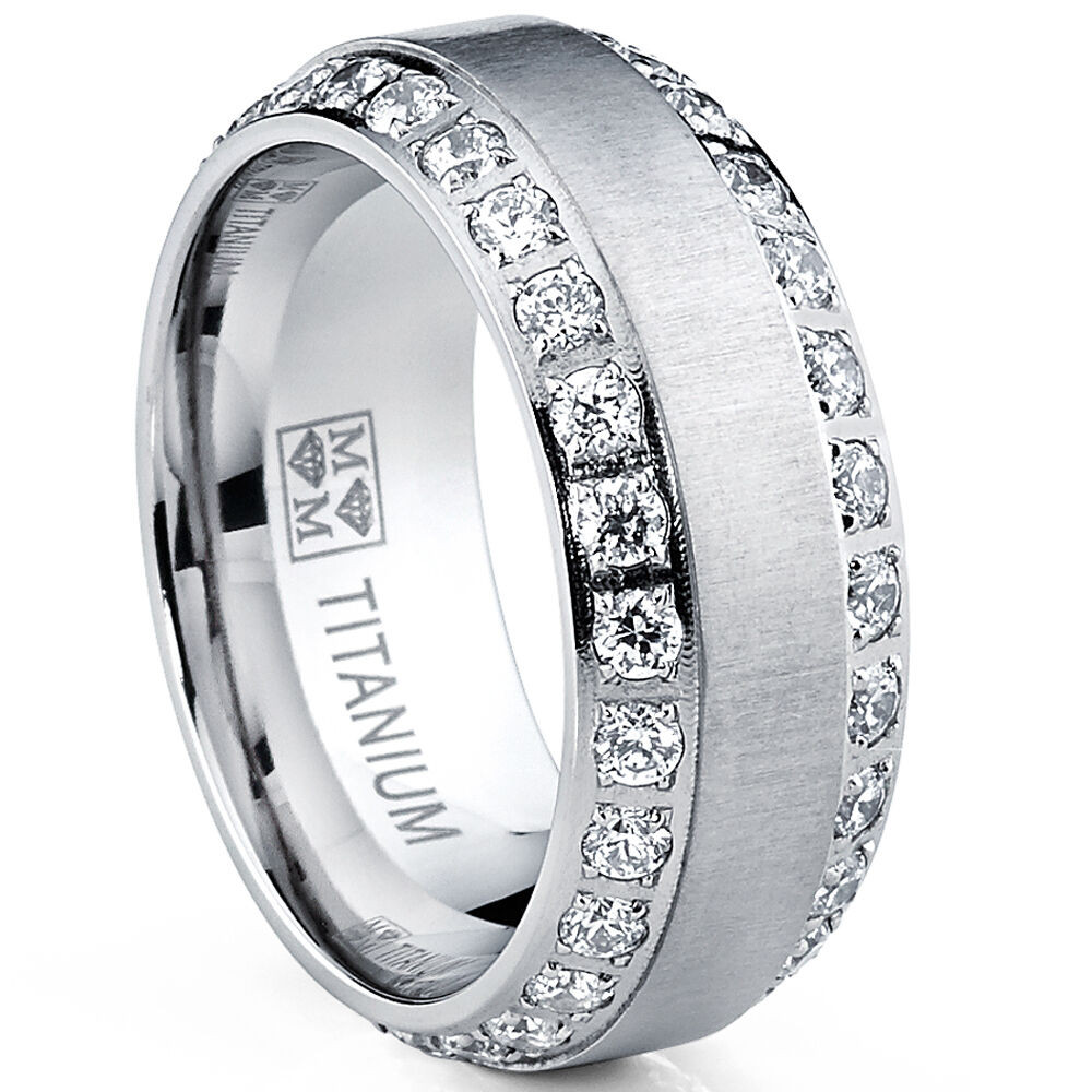 Wedding Ring For Men
 MENS OR WOMENS eternity TITANIUM LCS DIAMOND WEDDING BAND