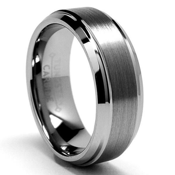 Wedding Ring For Men
 Shop Men s Tungsten Carbide Brushed and Polished Beveled