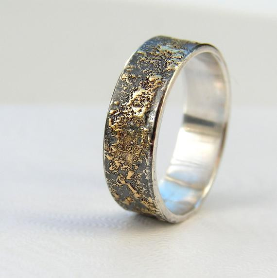Wedding Ring For Men
 Gold Chaos Rustic Men s Wedding Ring in 18kt Gold and