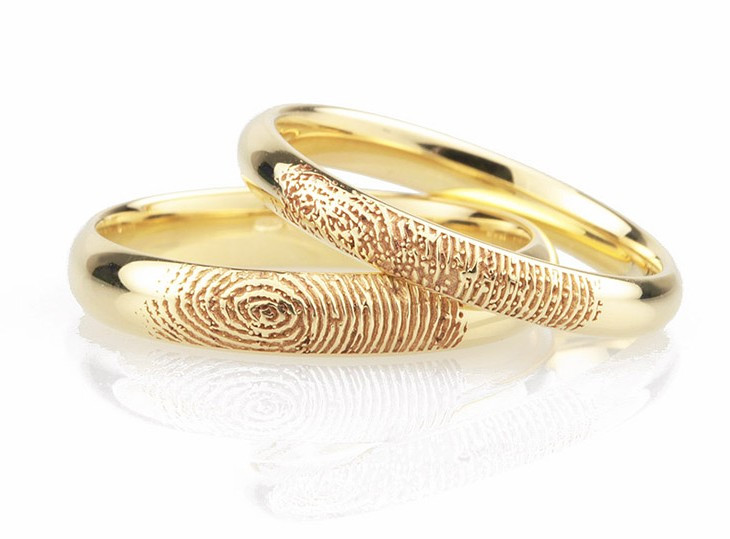 Wedding Ring With Fingerprint
 Fingerprint Wedding Rings Unique Fingerprint Rings in 5