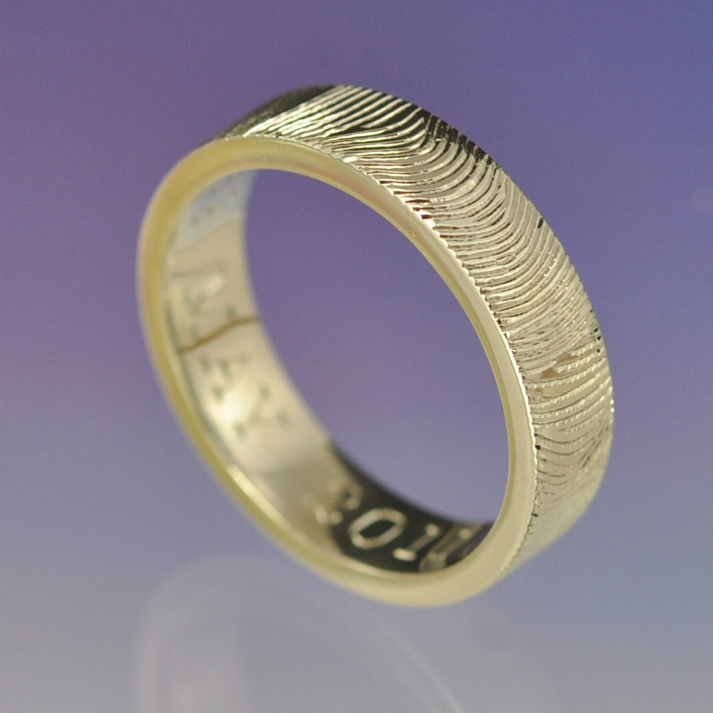 Wedding Ring With Fingerprint
 Personalised Fingerprint Ring Custom wedding ring Your print