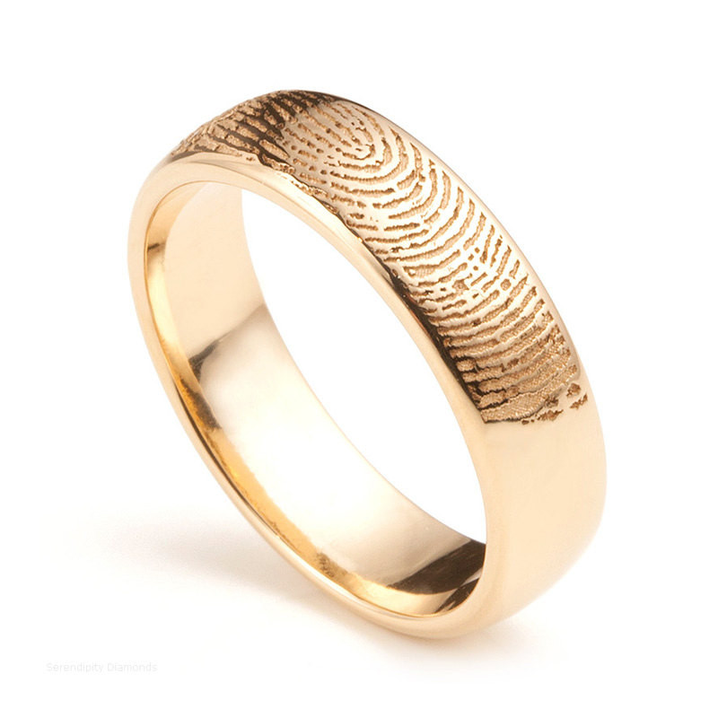 Wedding Ring With Fingerprint
 18ct Rose Gold Fingerprint Wedding Ring