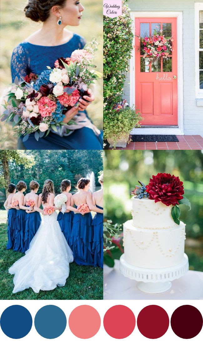 Wedding Themes For August
 A Royal Blue Coral & Cranberry Wedding Palette
