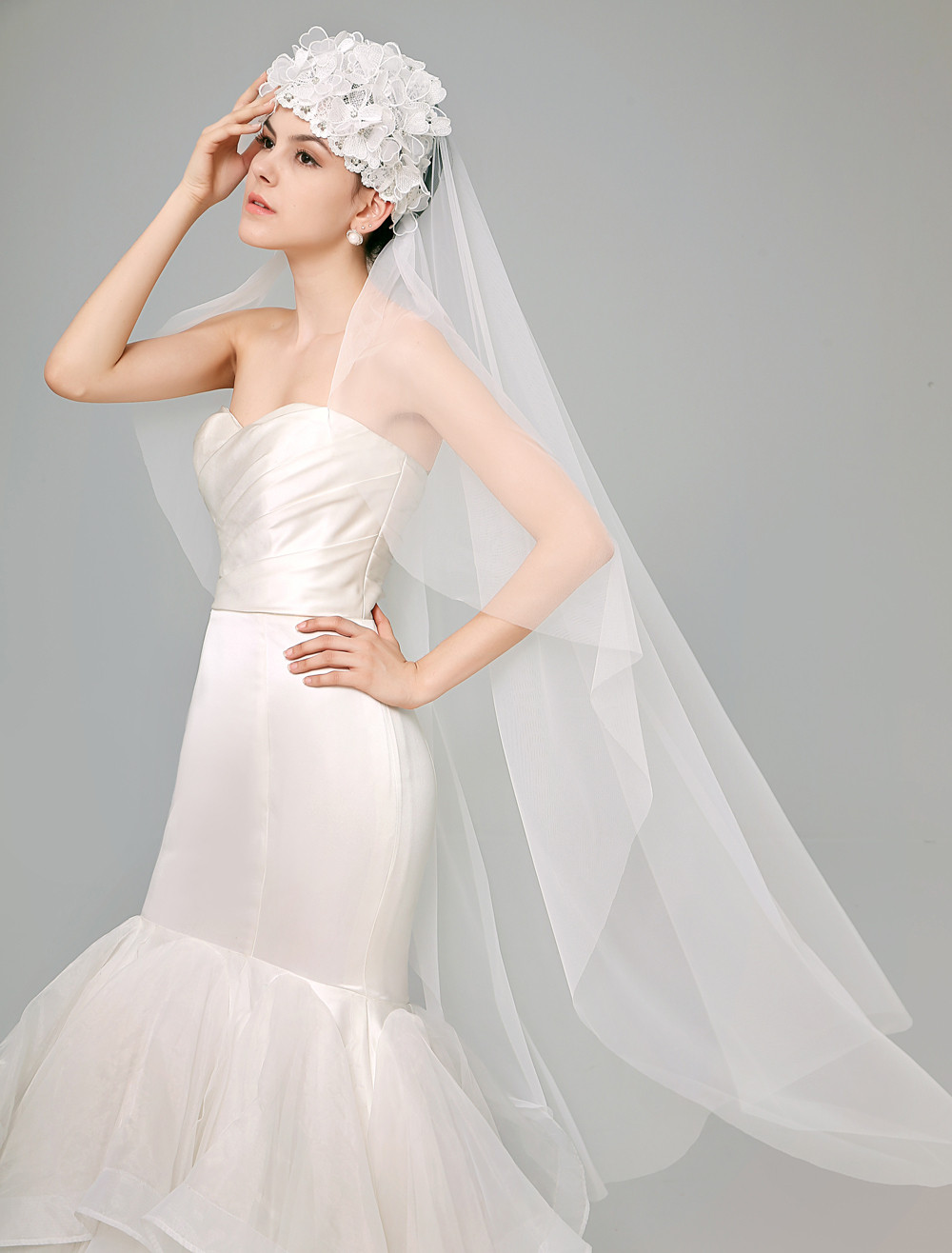 Wedding Veils For Sale Online
 Exclusive sale luxurious newest Hat style lace ivory