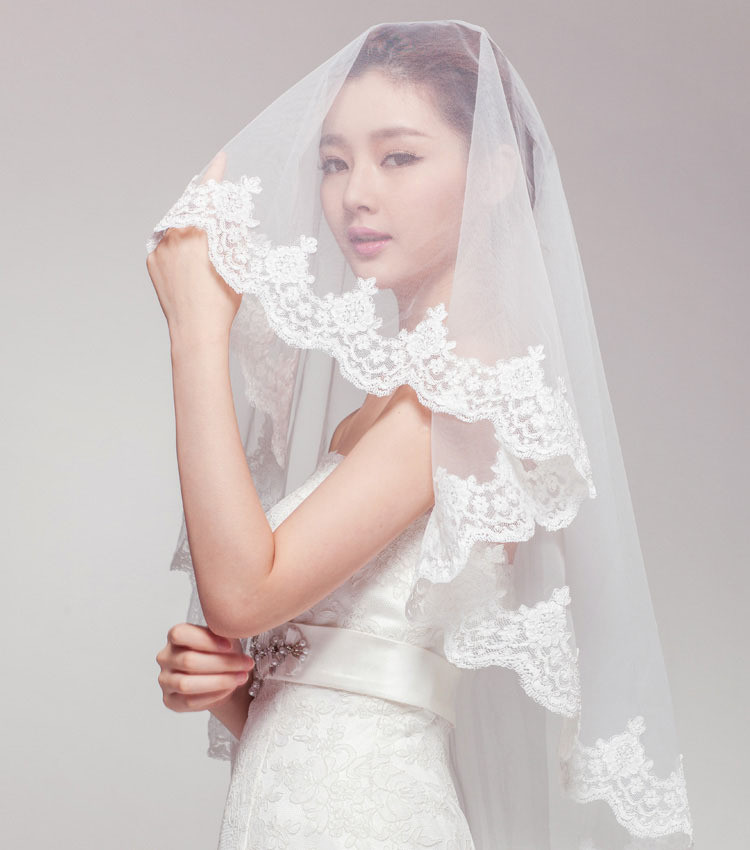 Wedding Veils For Sale Online
 Elegant White Bridal Veils Lace Wedding Veils for Sale 1