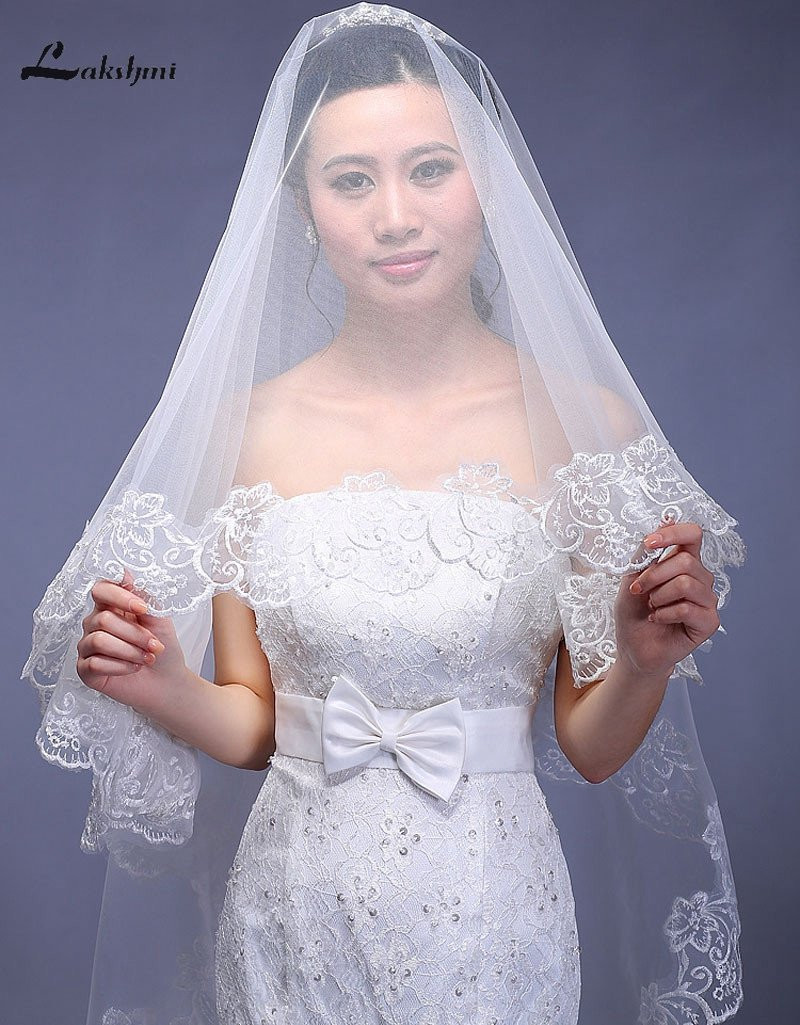 Wedding Veils For Sale Online
 Hot Sale Stock Long Wedding Veil Applique Edge 3 Meters
