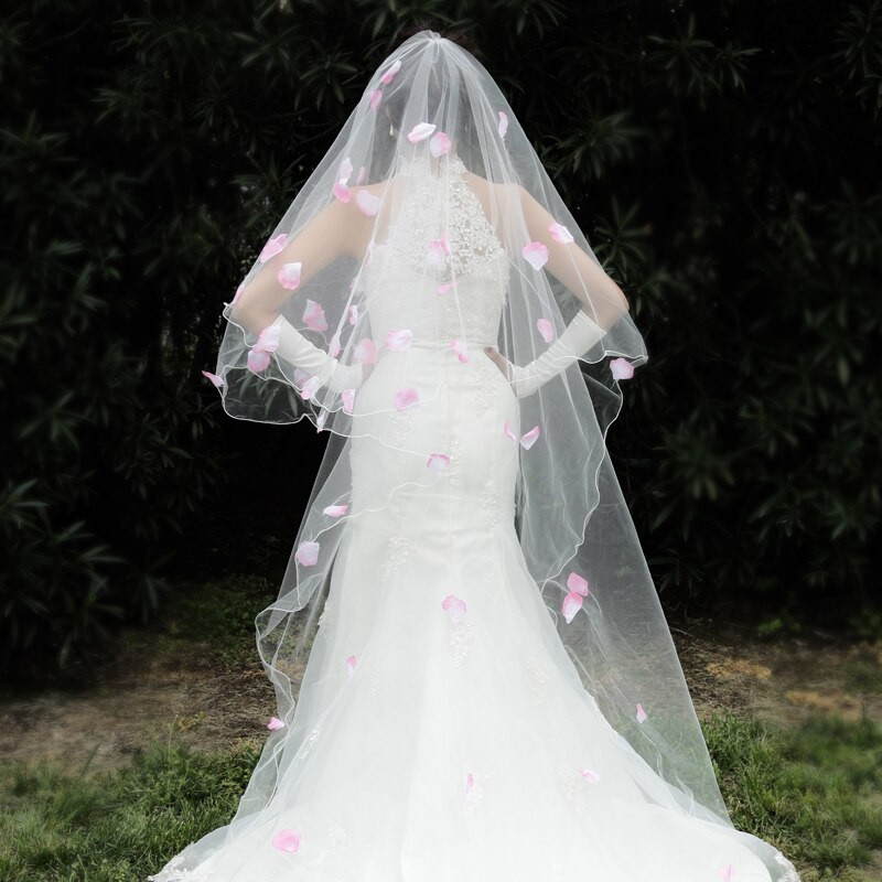 Wedding Veils For Sale Online
 2016 Hot Sale Long Veils For Weddings 3 Meters Long Pink