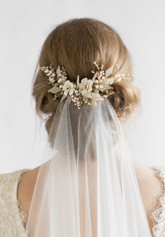 Wedding Veils With Flowers In Hair
 JASMINE Floral Wedding Hair b TANIA MARAS