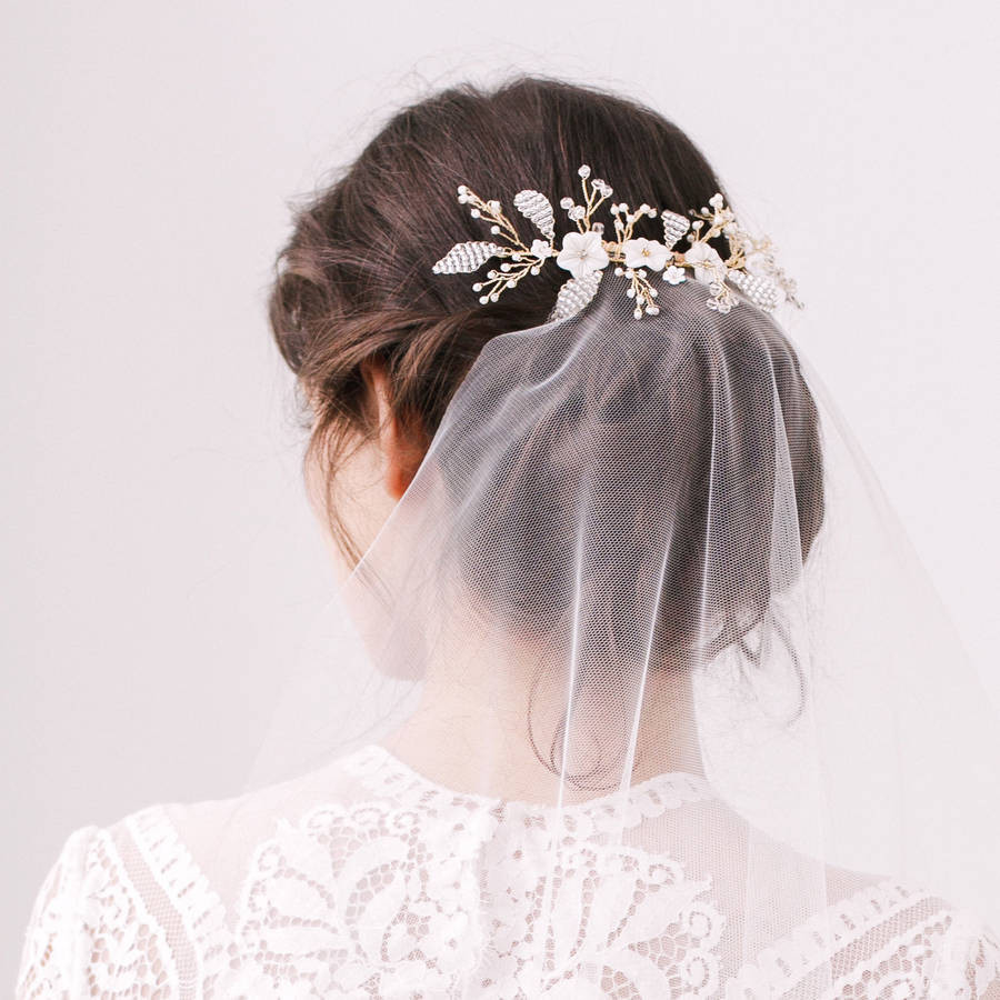 Wedding Veils With Flowers In Hair
 flower wedding hair vine by britten