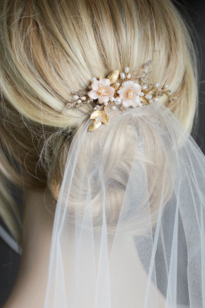 Wedding Veils With Flowers In Hair
 Blushing Bride