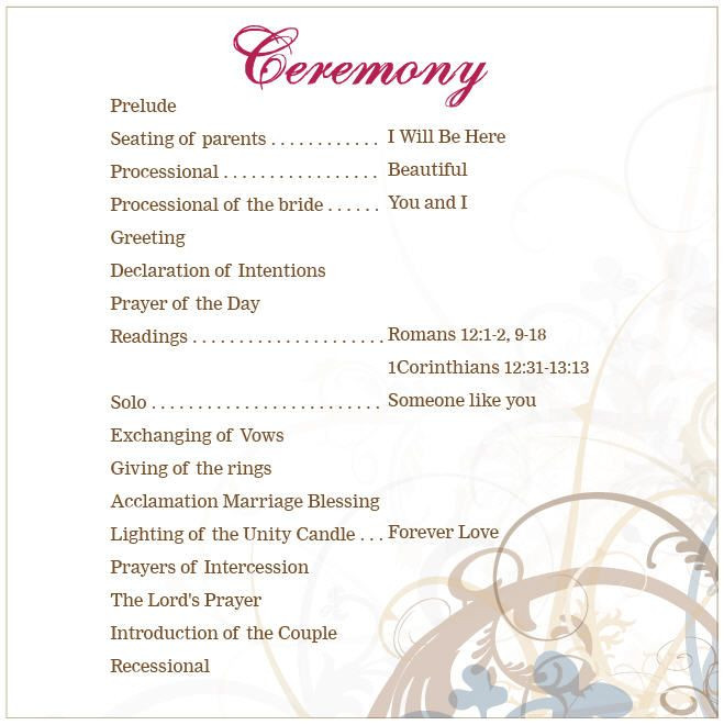 Wedding Vow Template
 lutheran wedding ceremony outline Google Search