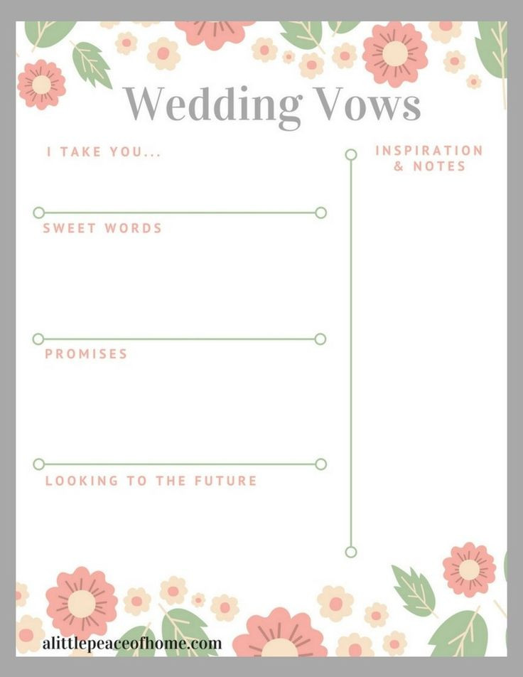 Wedding Vow Template
 Best 25 Wedding vows template ideas on Pinterest
