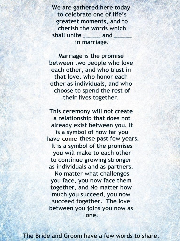 Wedding Vows Ideas Non Religious
 My Non Religious Short and Sweet Wedding Ceremony Script