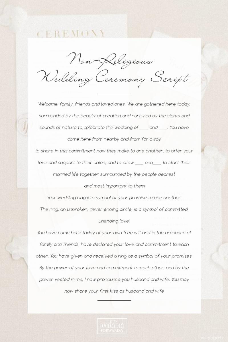 Wedding Vows Ideas Non Religious
 18 Sample Wedding Ceremony Scripts From Traditional To Non