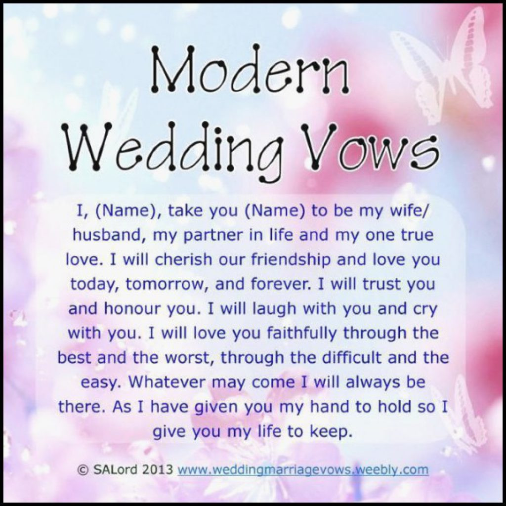 Wedding Vows Ideas Non Religious
 Others Beautiful Wedding Vows Samples Ideas — Salondegas