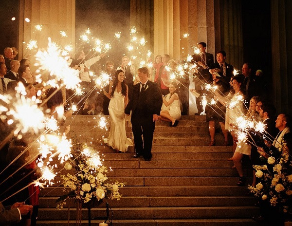 Wedding With Sparklers
 Go Out With A Bang Coordinating Sparkler Exits