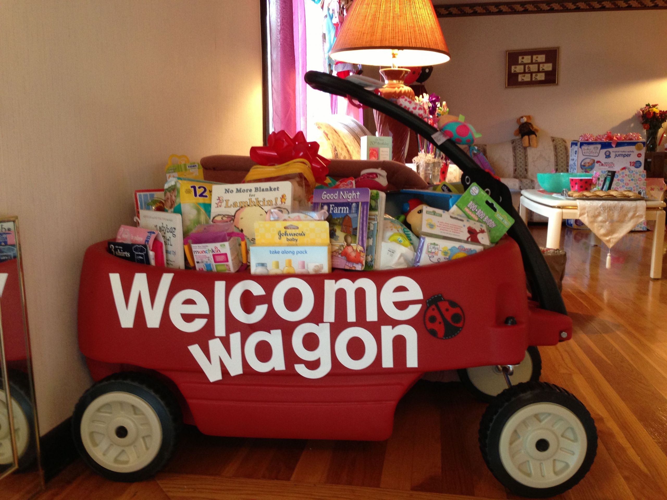 Welcome Baby Gift Ideas
 Wel Wagon baby shower t I used vinyl letters so